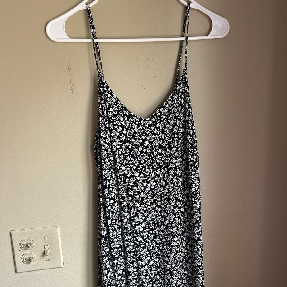 Floral Black and White Maxi Dress